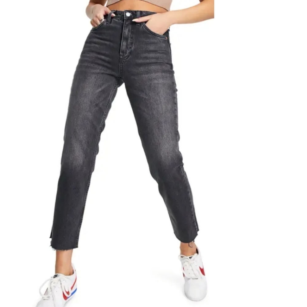 TOPSHOP size 26 Moto black fade high rise skinny jean denim